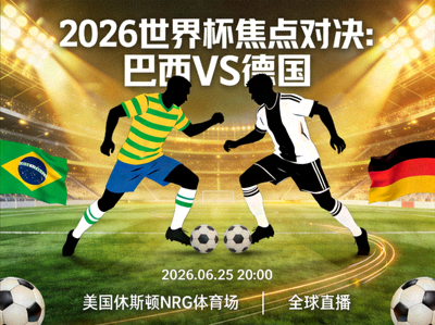 2026年世界杯焦点对决巴西对阵德国比赛宣传海报